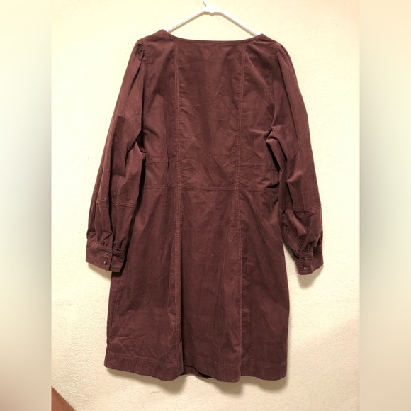 Madewell NWT Plus Corduroy Seamed Long-Sleeve Mini Dress - Picture 5 of 6